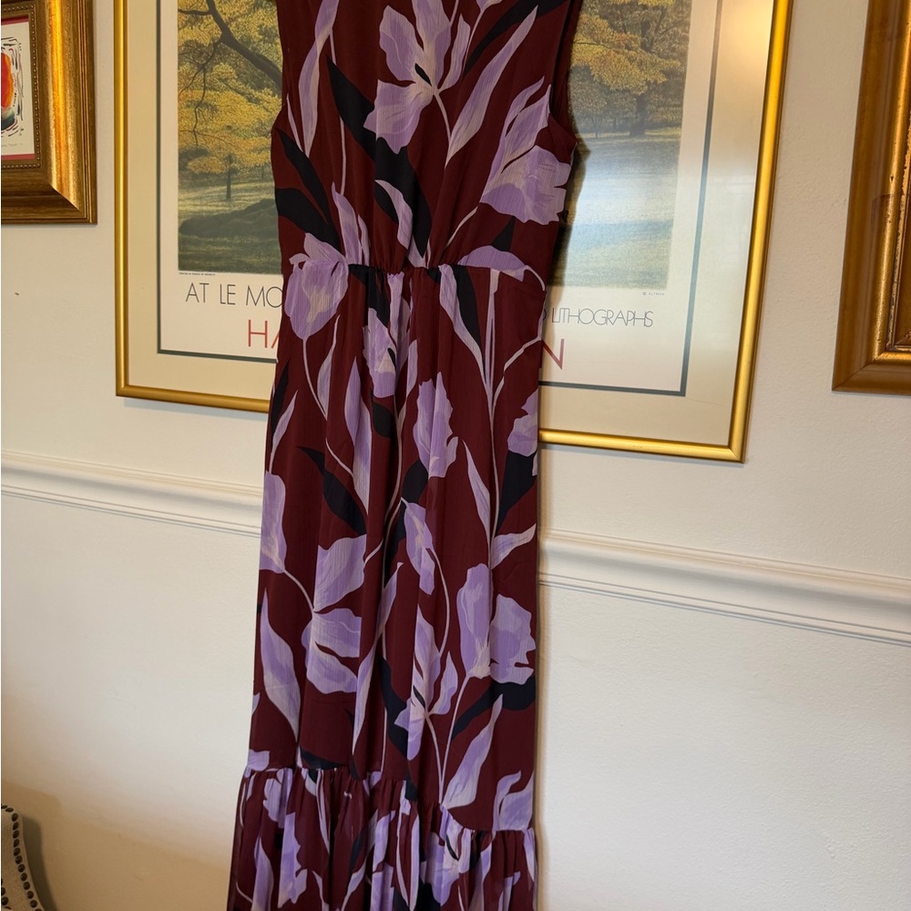 Ann Taylor Burgundy and Lavender Maxi Dress - Picture 7 of 8